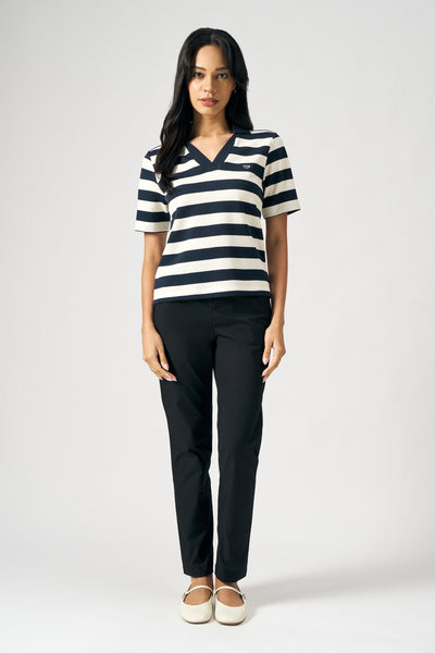 Striped Pique Polo