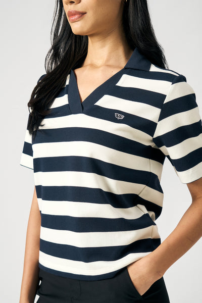 Striped Pique Polo