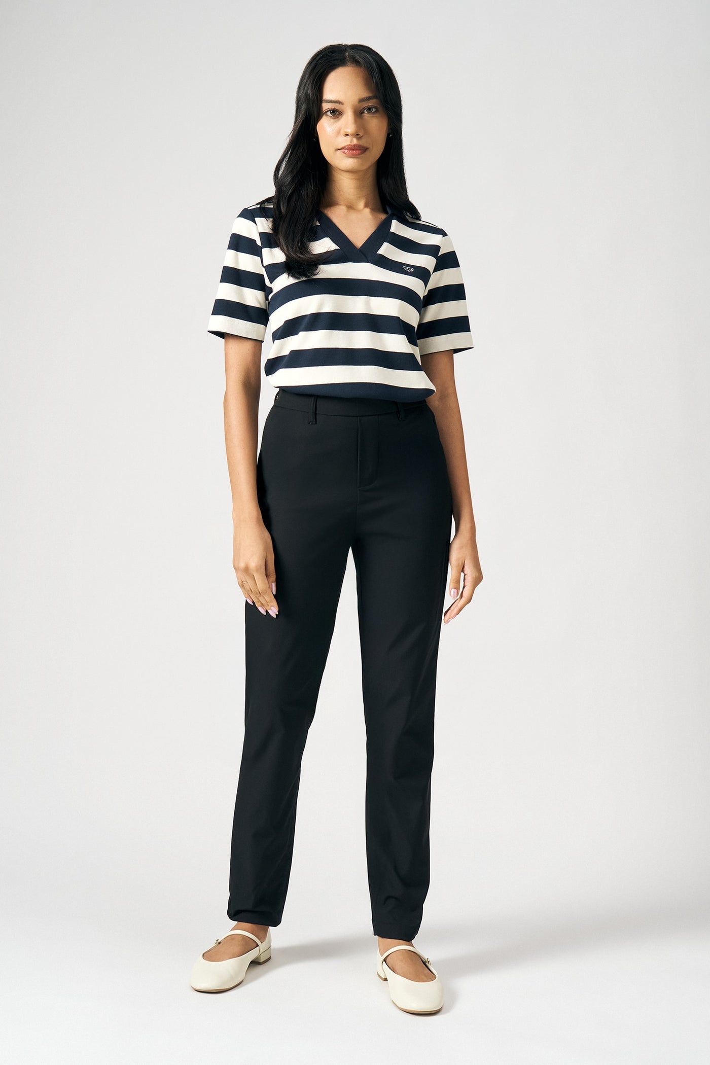 Striped Pique Polo