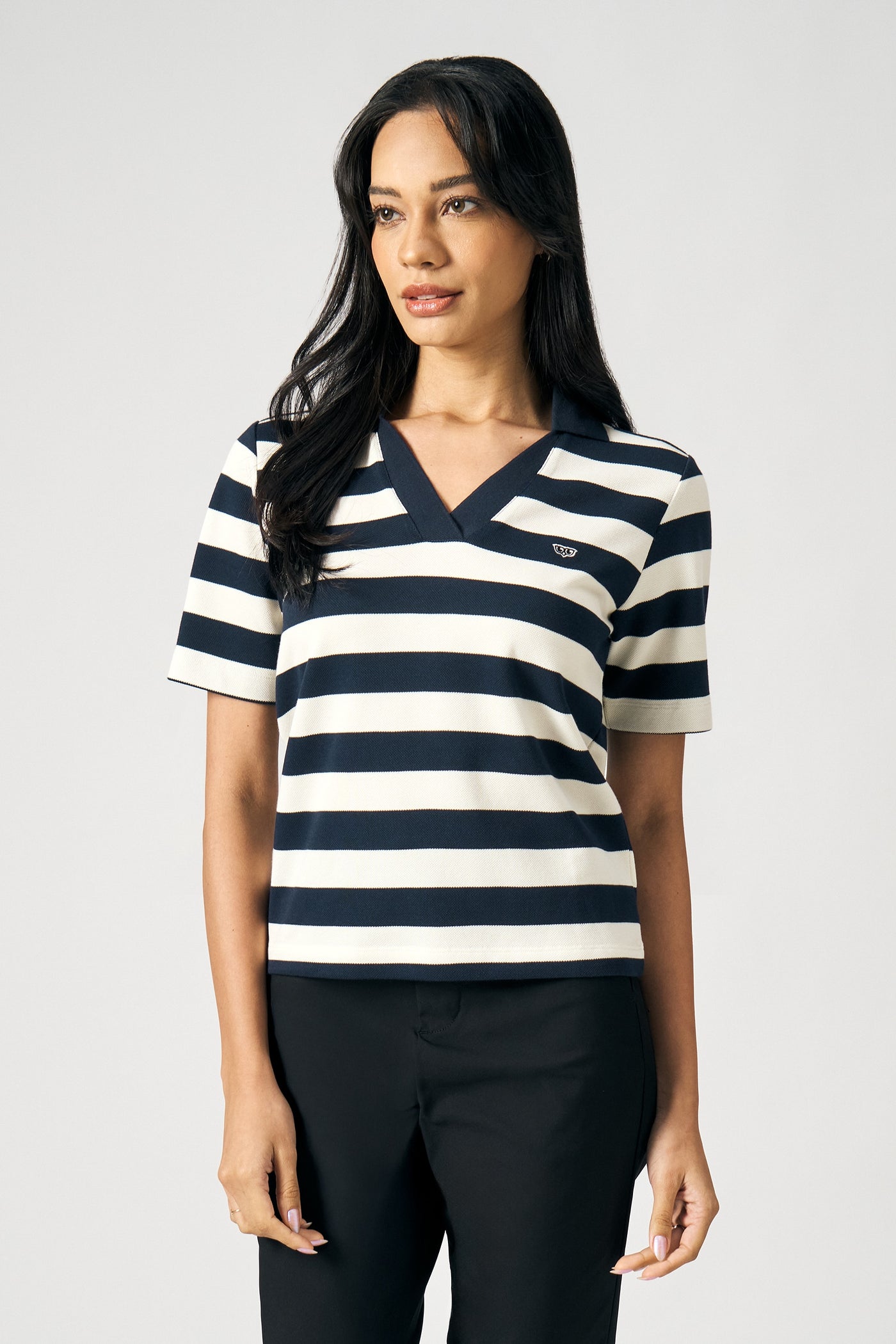 Striped Pique Polo