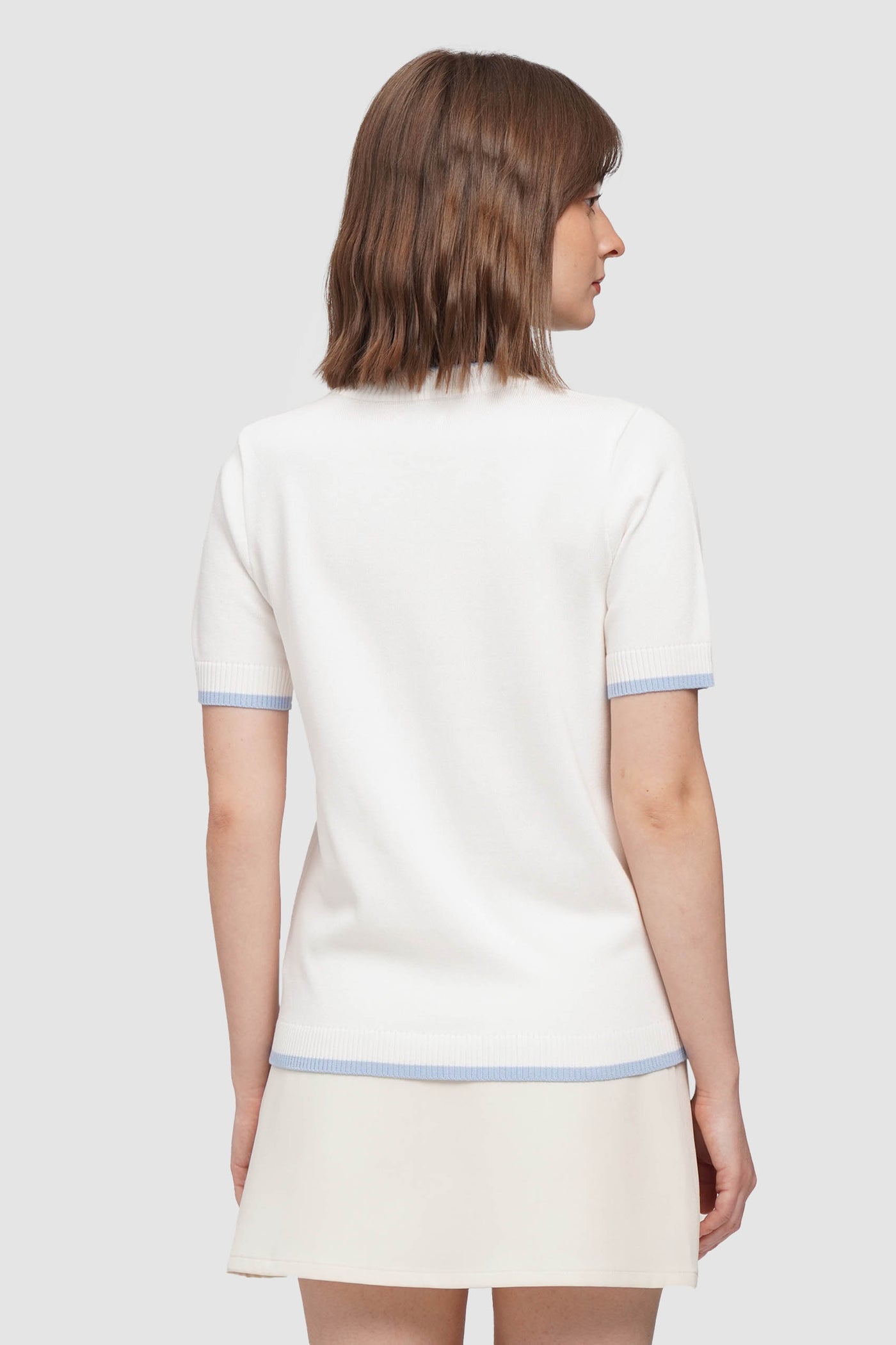 Flat Knit Tee With Contrast Tipping