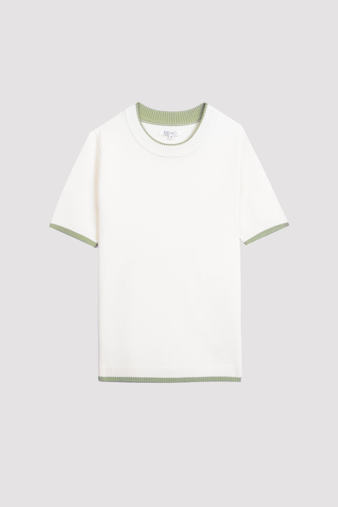 Flat Knit Tee With Contrast Tipping