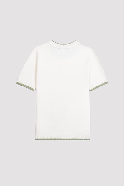 Flat Knit Tee With Contrast Tipping