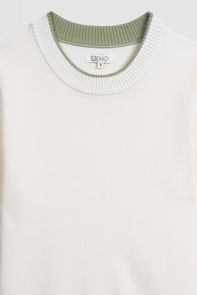 Flat Knit Tee With Contrast Tipping