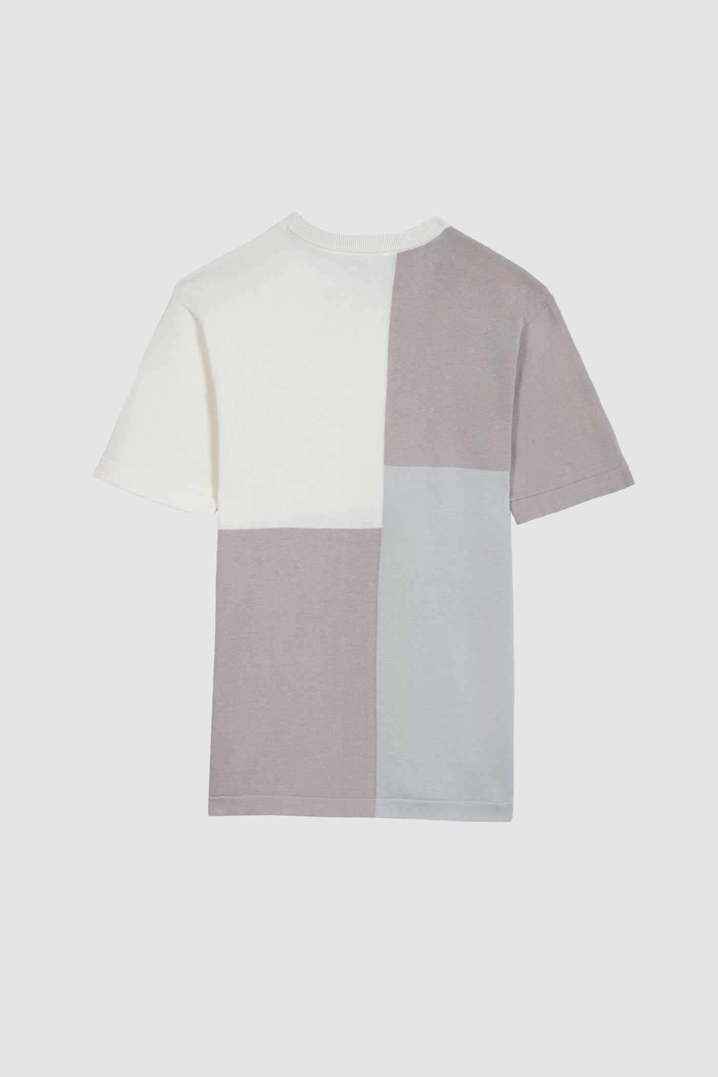 Regular Fit Flat Knit T-Shirt With Color Blocking Pattern