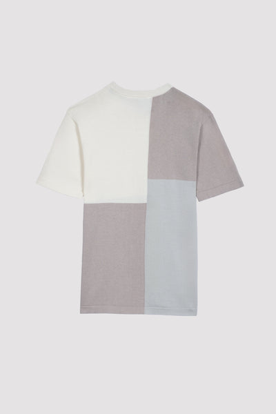 Regular Fit Flat Knit T-Shirt With Color Blocking Pattern