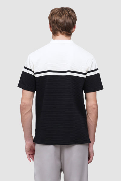 Color Blocking Textured Polo