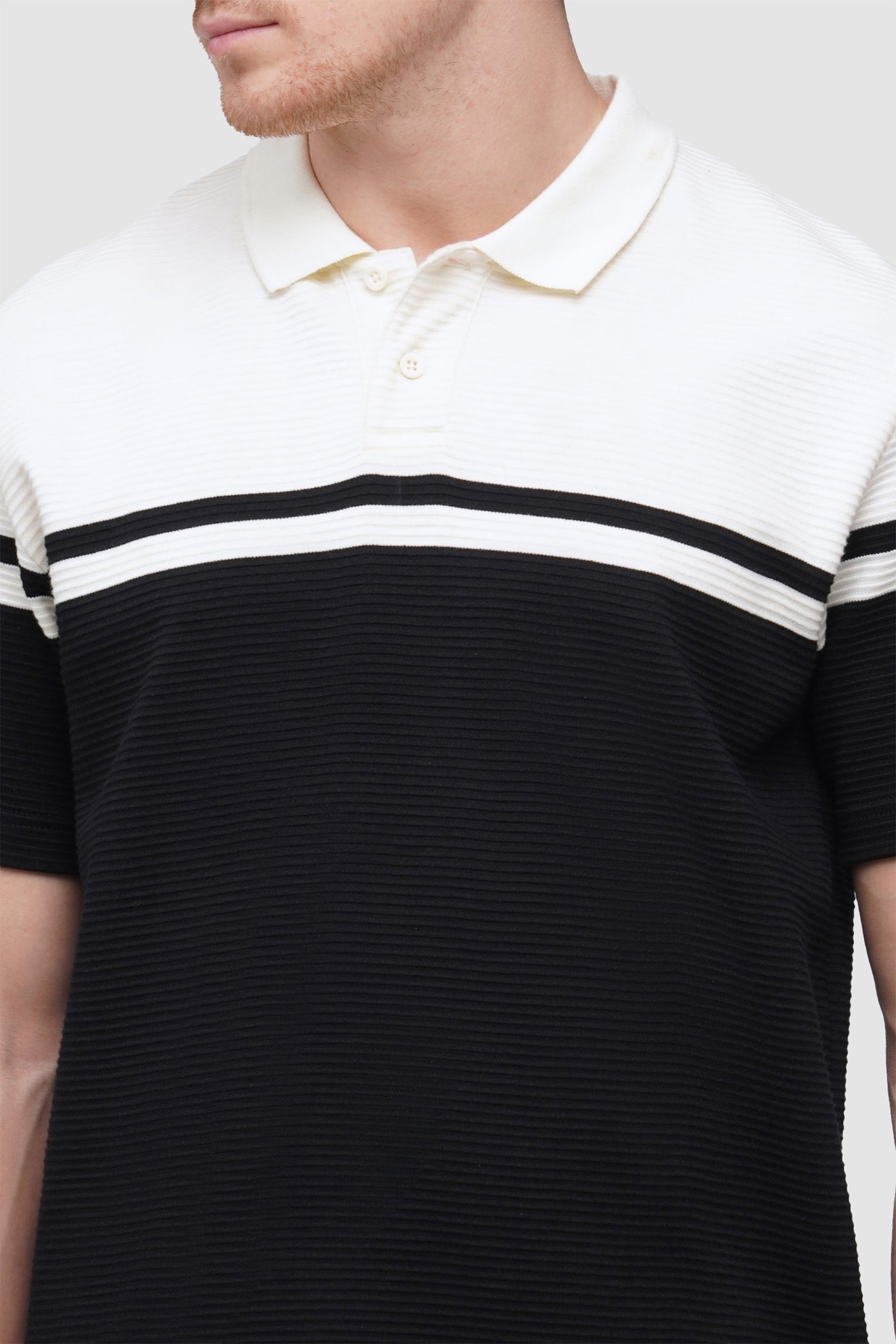 Color Blocking Textured Polo