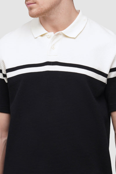Color Blocking Textured Polo