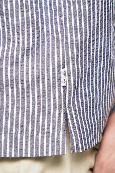 Seersucker Boxy Striped Shirt
