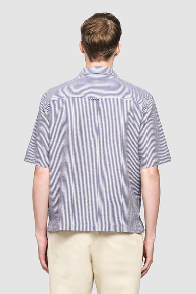 Seersucker Boxy Striped Shirt
