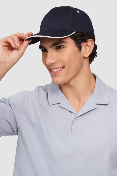 Twill Baseball Cap With Contrast Piping Detail