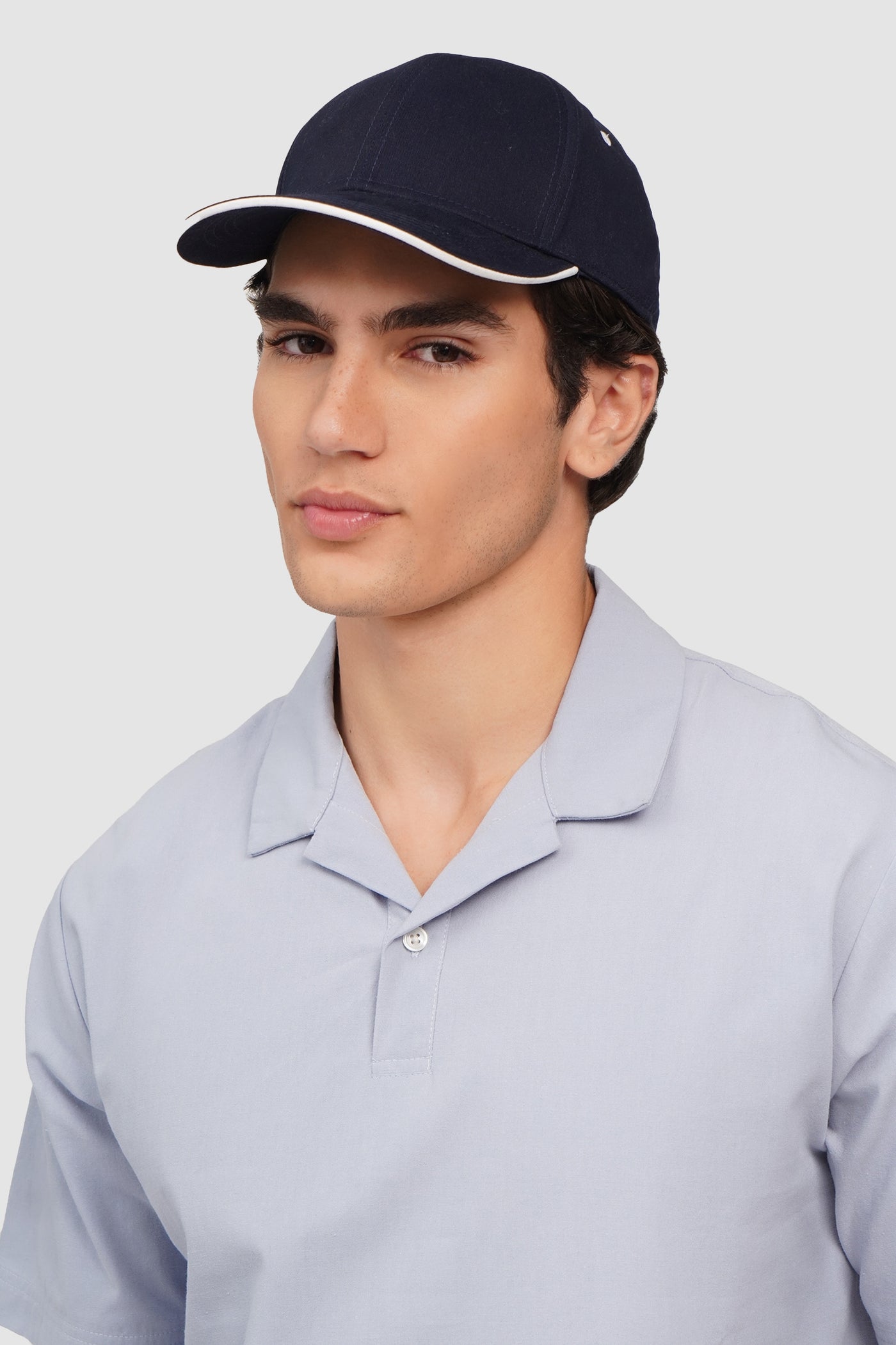 Twill Baseball Cap With Contrast Piping Detail