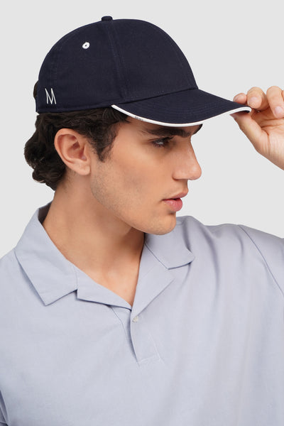 Twill Baseball Cap With Contrast Piping Detail