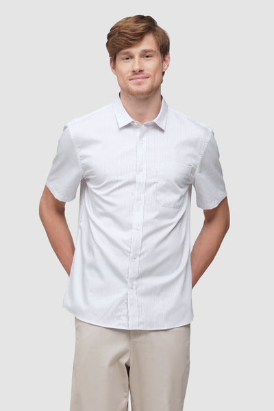 Easy Iron Striped Short Sleeve Shirt