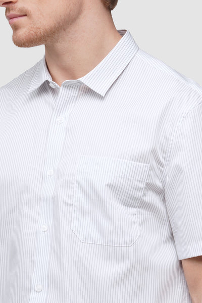 Easy Iron Striped Short Sleeve Shirt