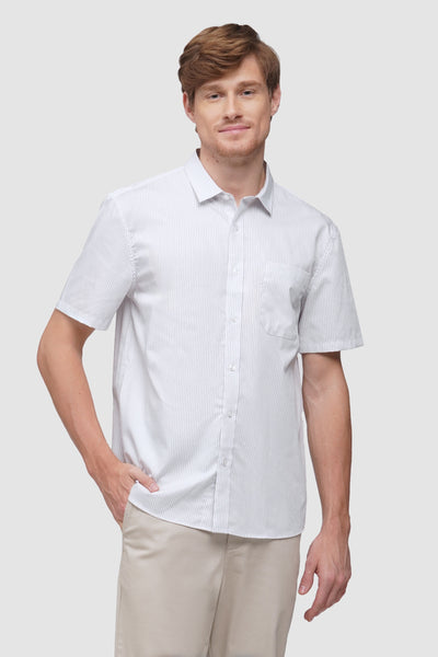 Easy Iron Striped Short Sleeve Shirt