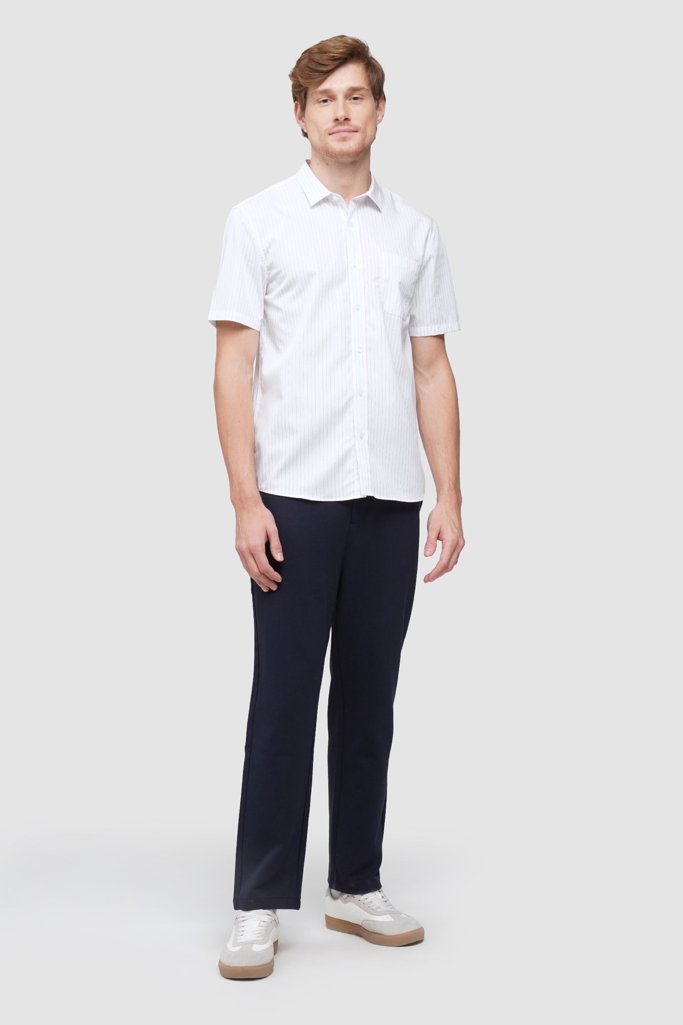 Easy Iron Striped Short Sleeve Shirt