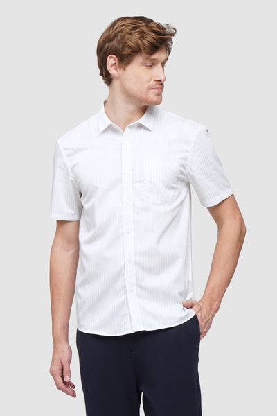 Easy Iron Striped Short Sleeve Shirt