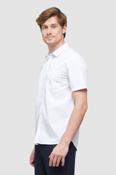 Easy Iron Striped Short Sleeve Shirt
