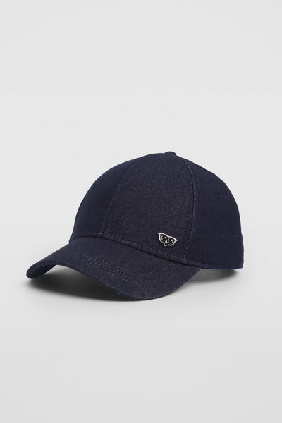 Denim Baseball Cap With Embroidery