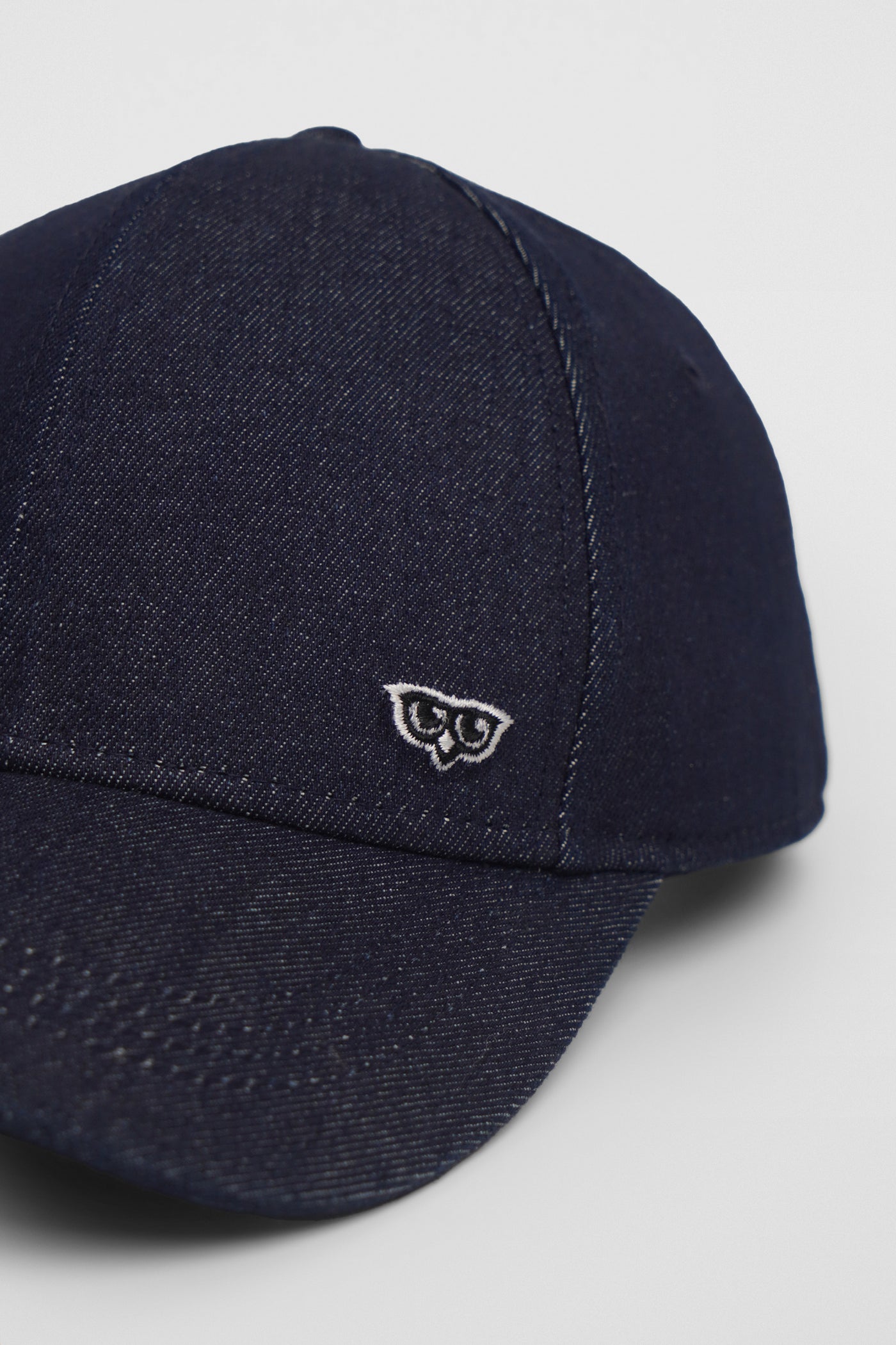 Denim Baseball Cap With Embroidery