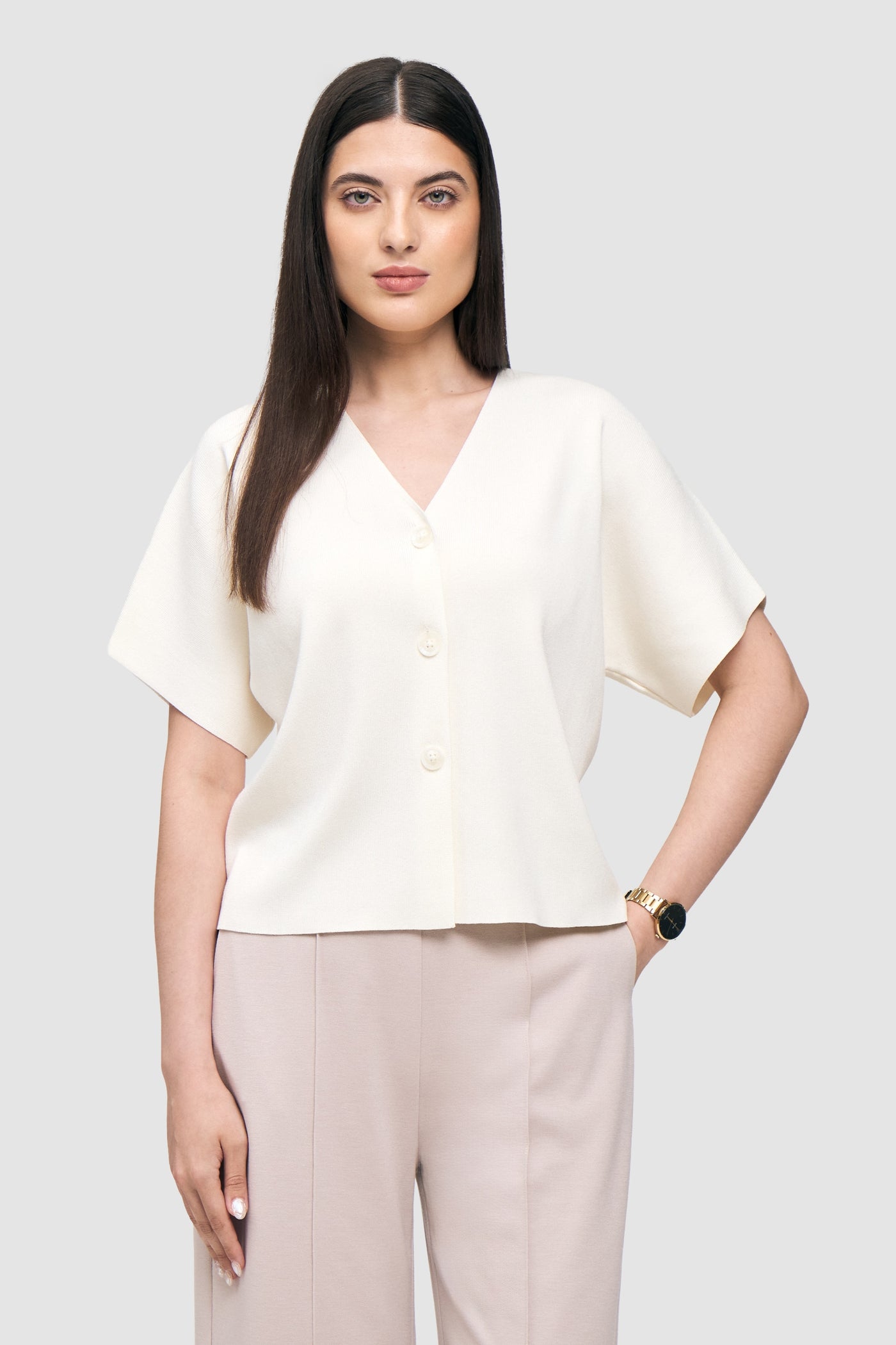 Buttoned Knit Top