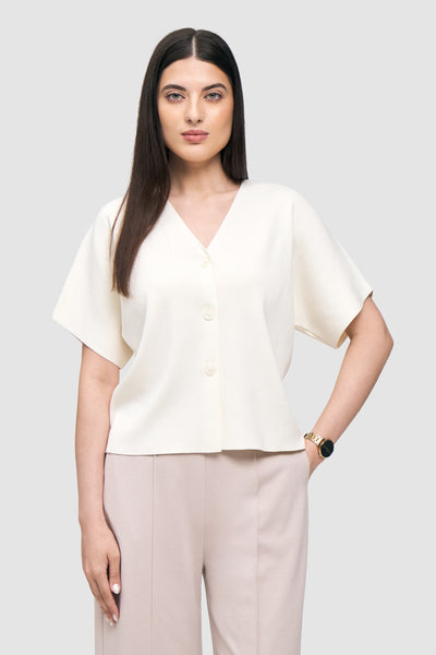 Buttoned Knit Top