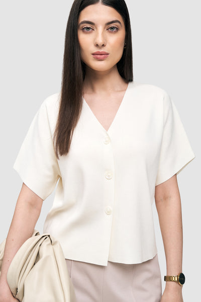 Buttoned Knit Top