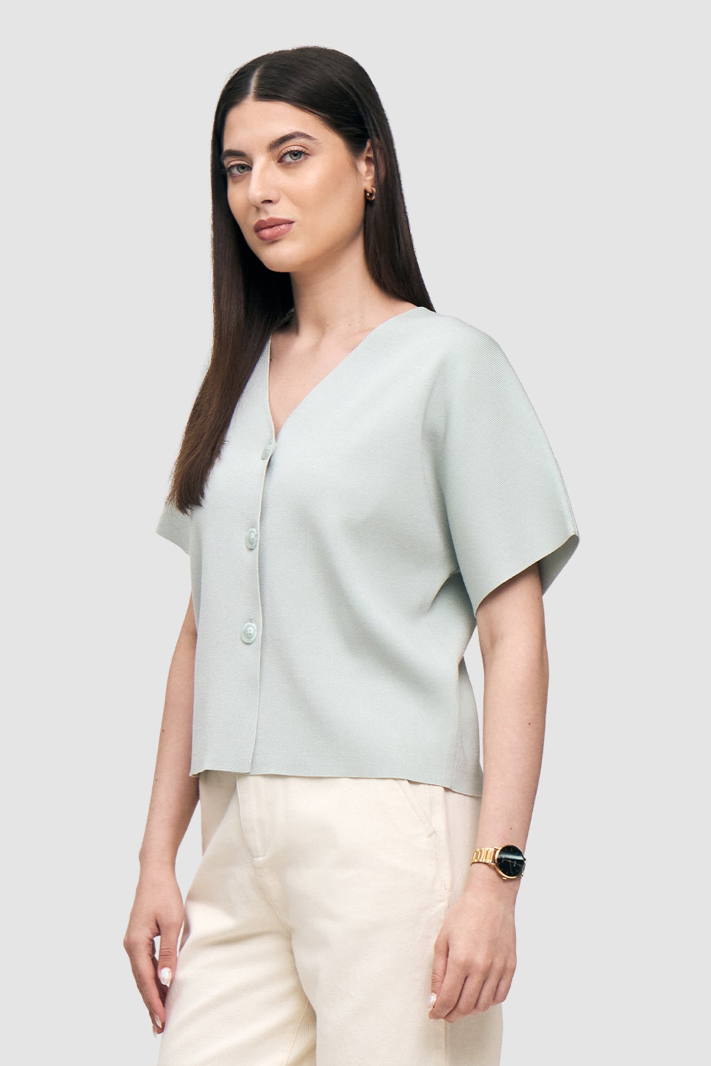 Buttoned Knit Top