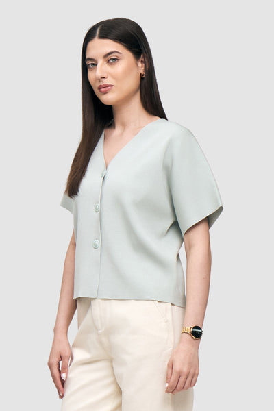 Buttoned Knit Top