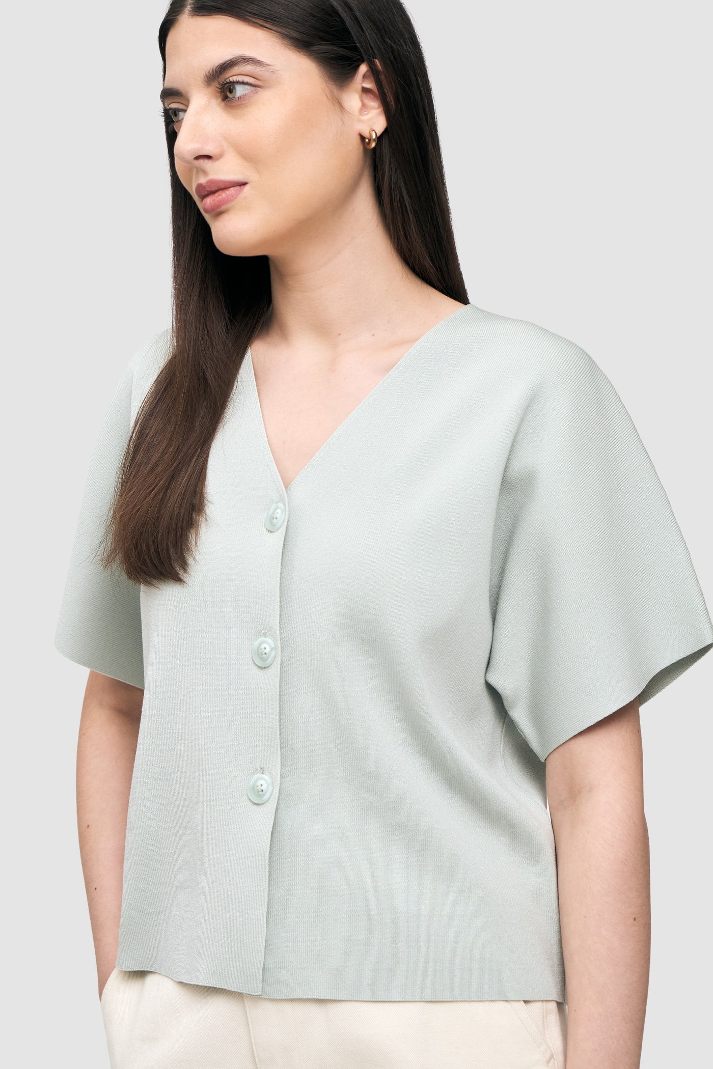 Buttoned Knit Top
