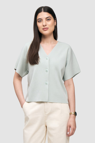 Buttoned Knit Top