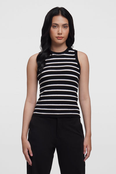 Textured Striped Sleeveless Top