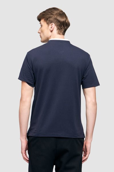 Band Collar Polo Shirt