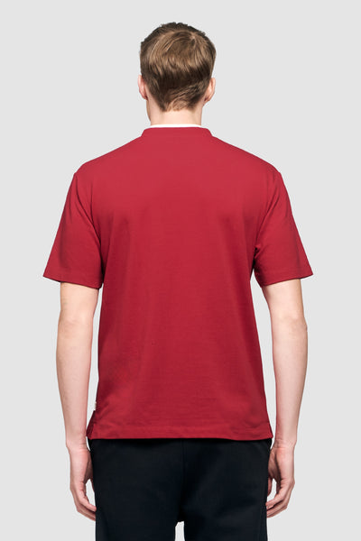 Band Collar Polo Shirt