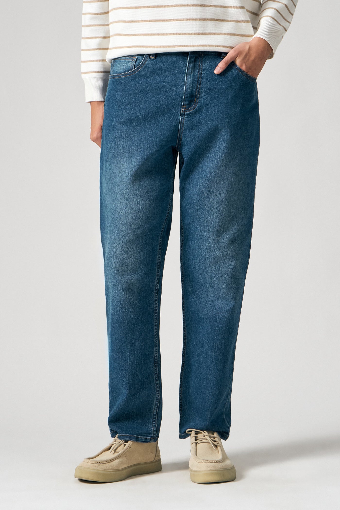 Tapered Stretch Denim