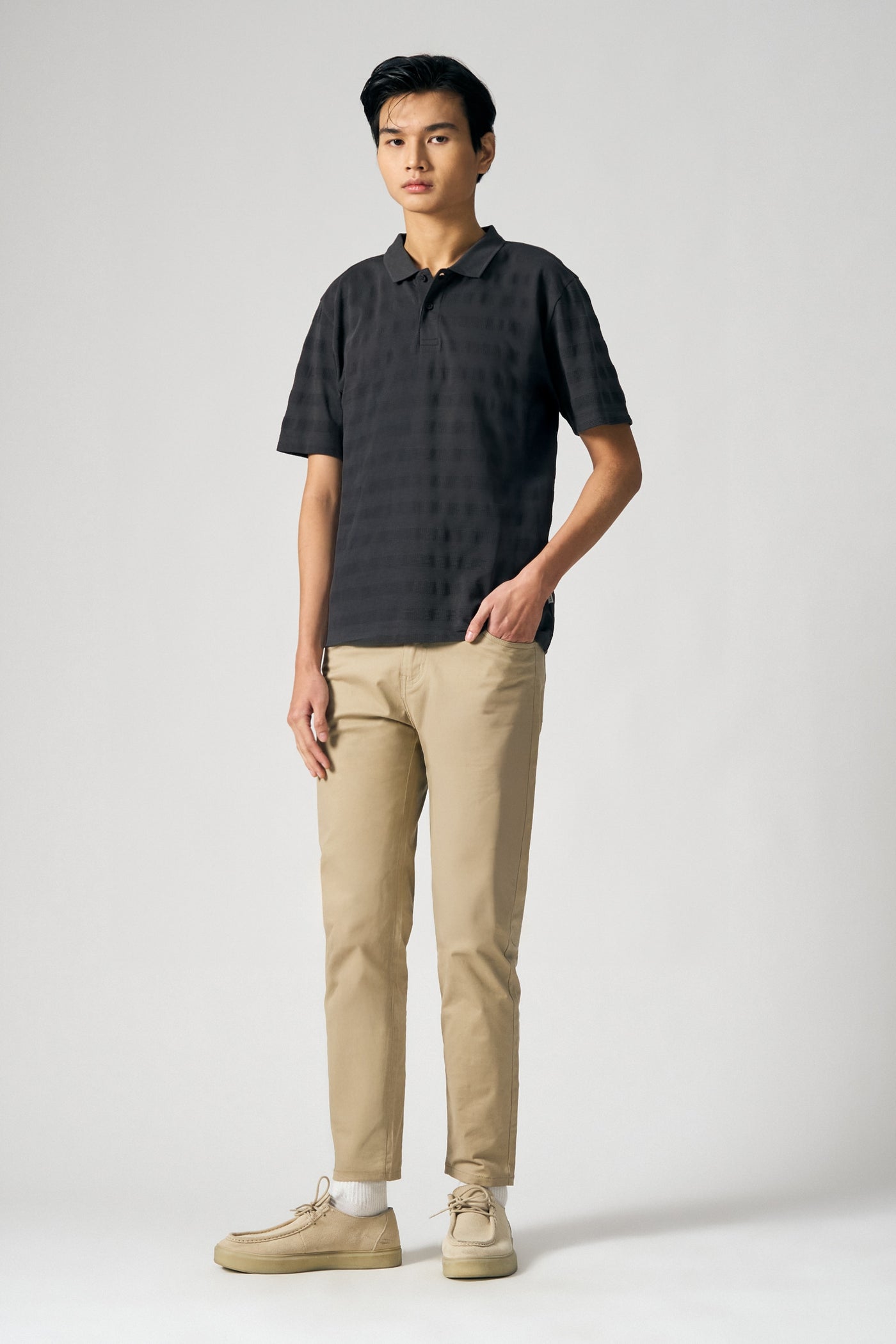 Textured Stripe Polo