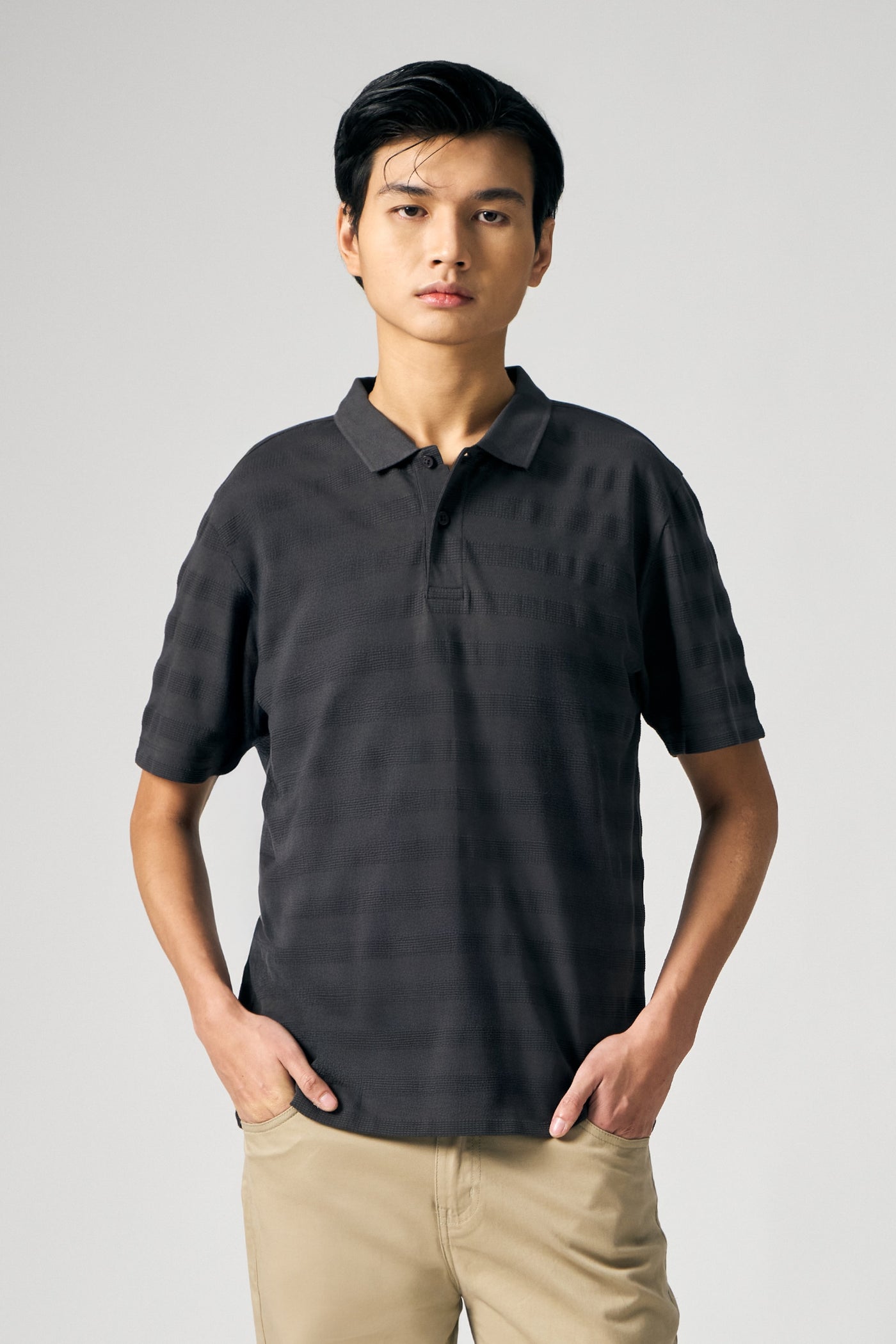 Textured Stripe Polo