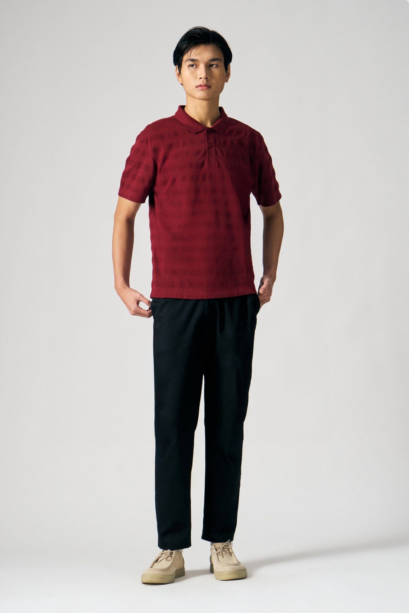 Textured Stripe Polo