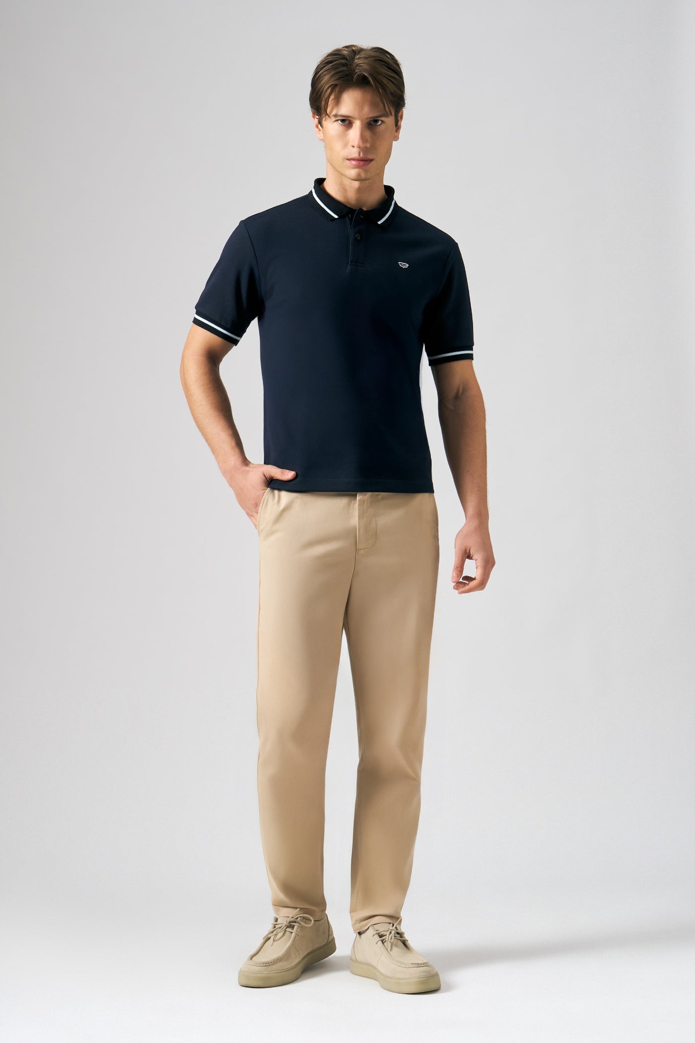 Pique Polo with Jacquard Collar