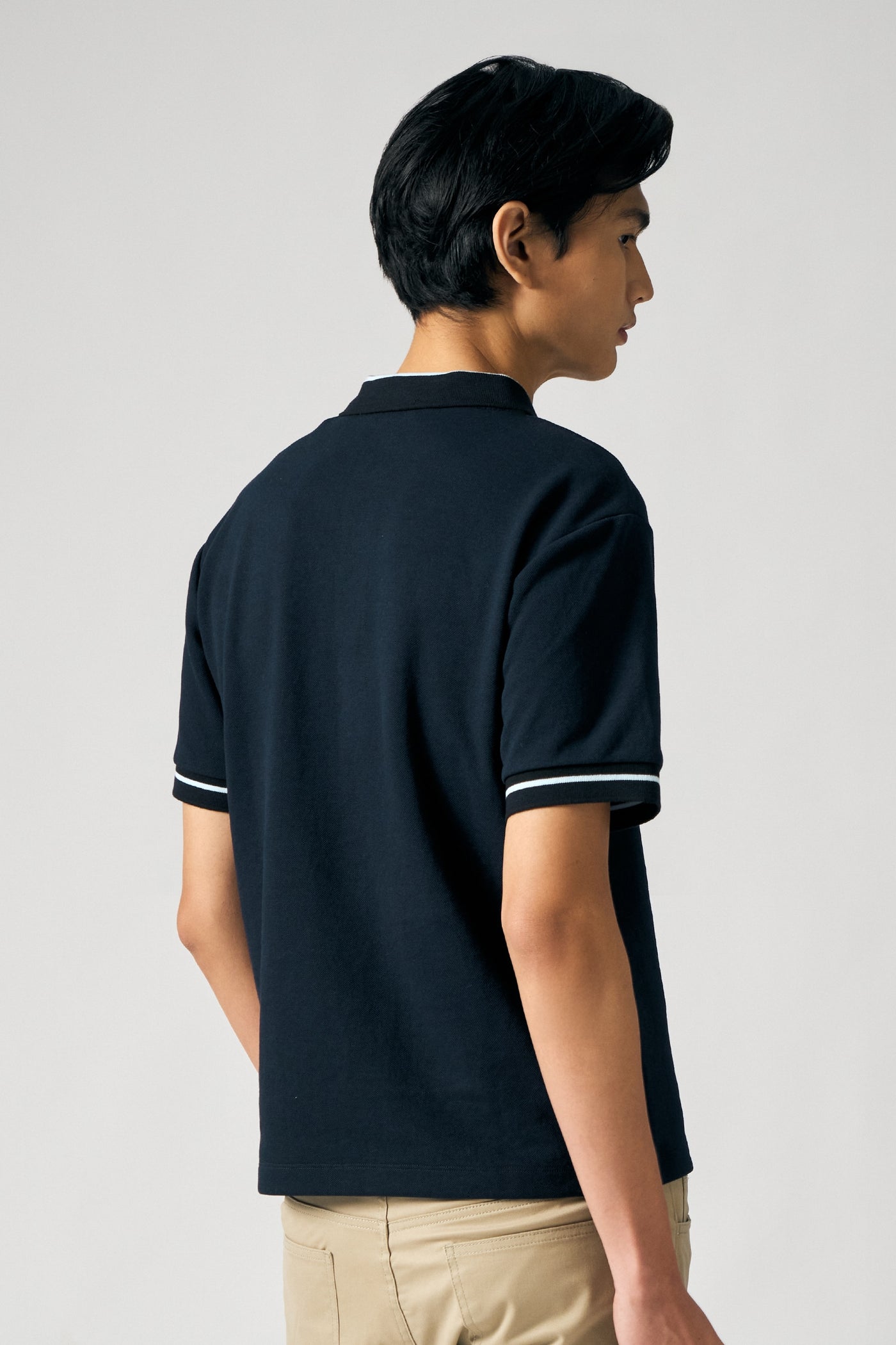 Pique Polo with Jacquard Collar