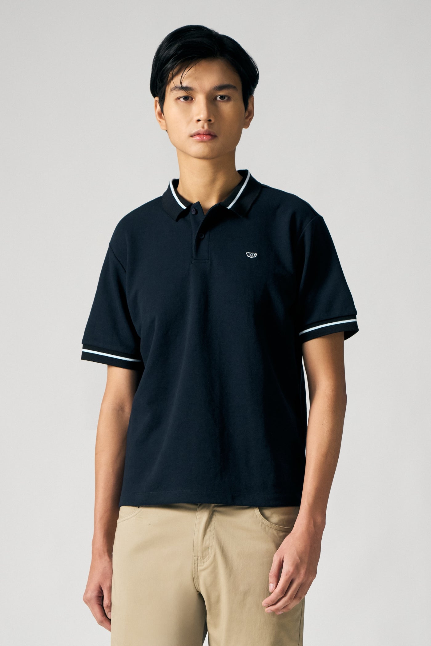 Pique Polo with Jacquard Collar