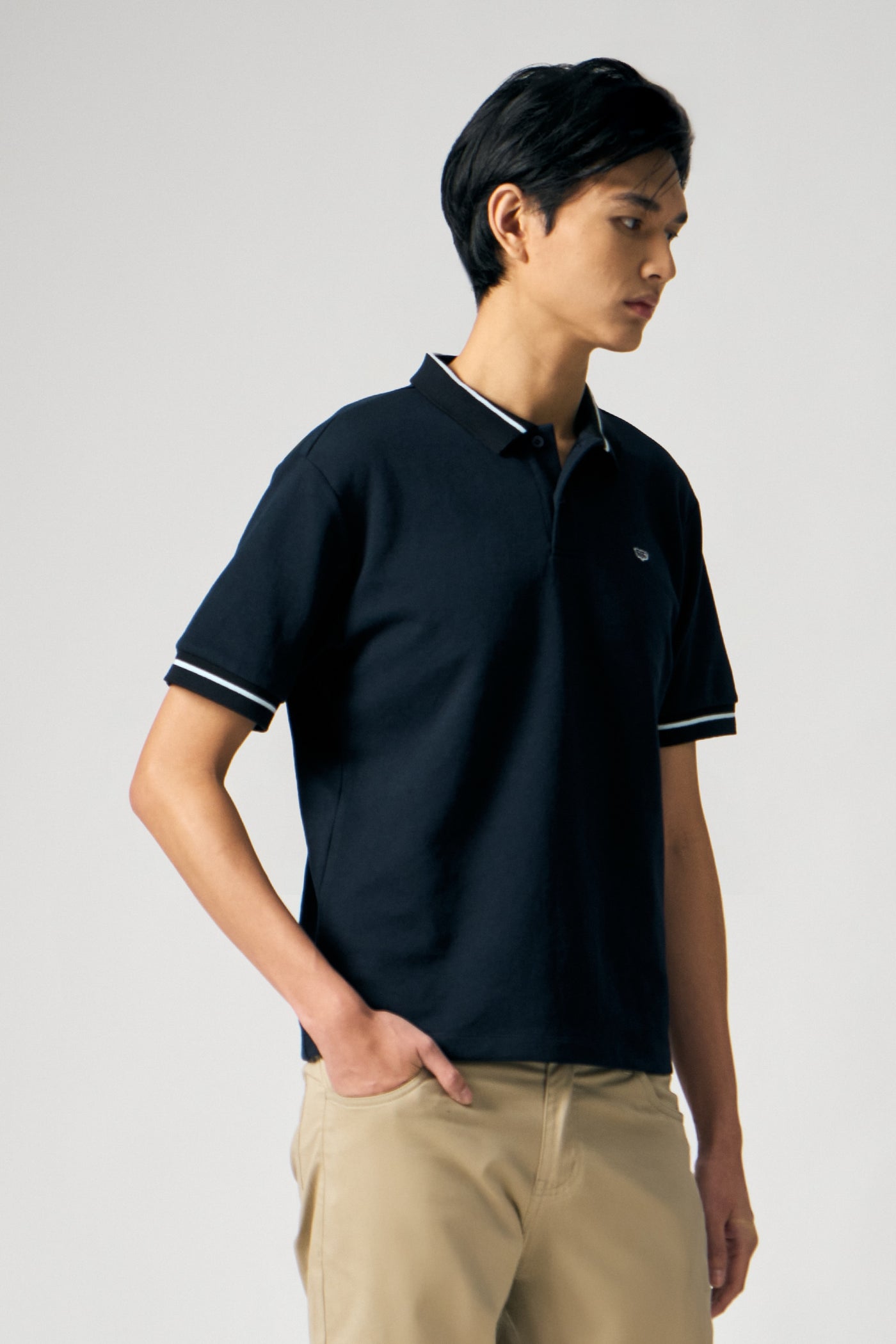 Pique Polo with Jacquard Collar