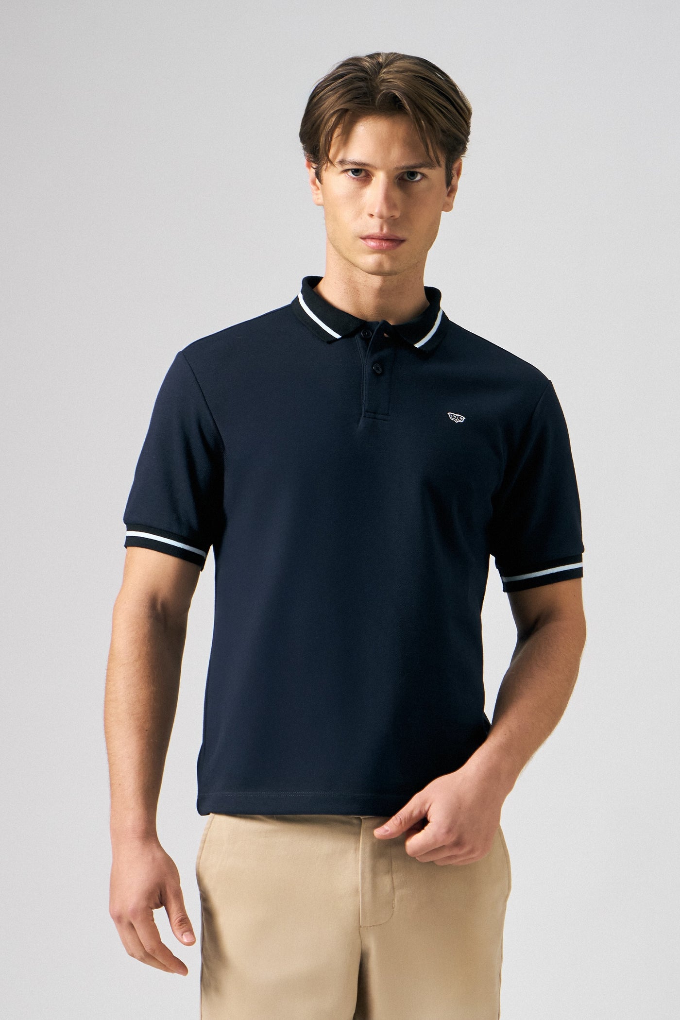 Pique Polo with Jacquard Collar