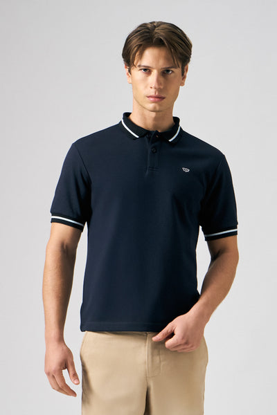 Pique Polo with Jacquard Collar