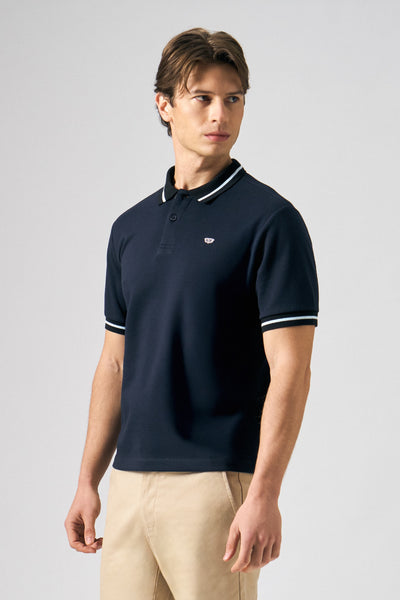 Pique Polo with Jacquard Collar