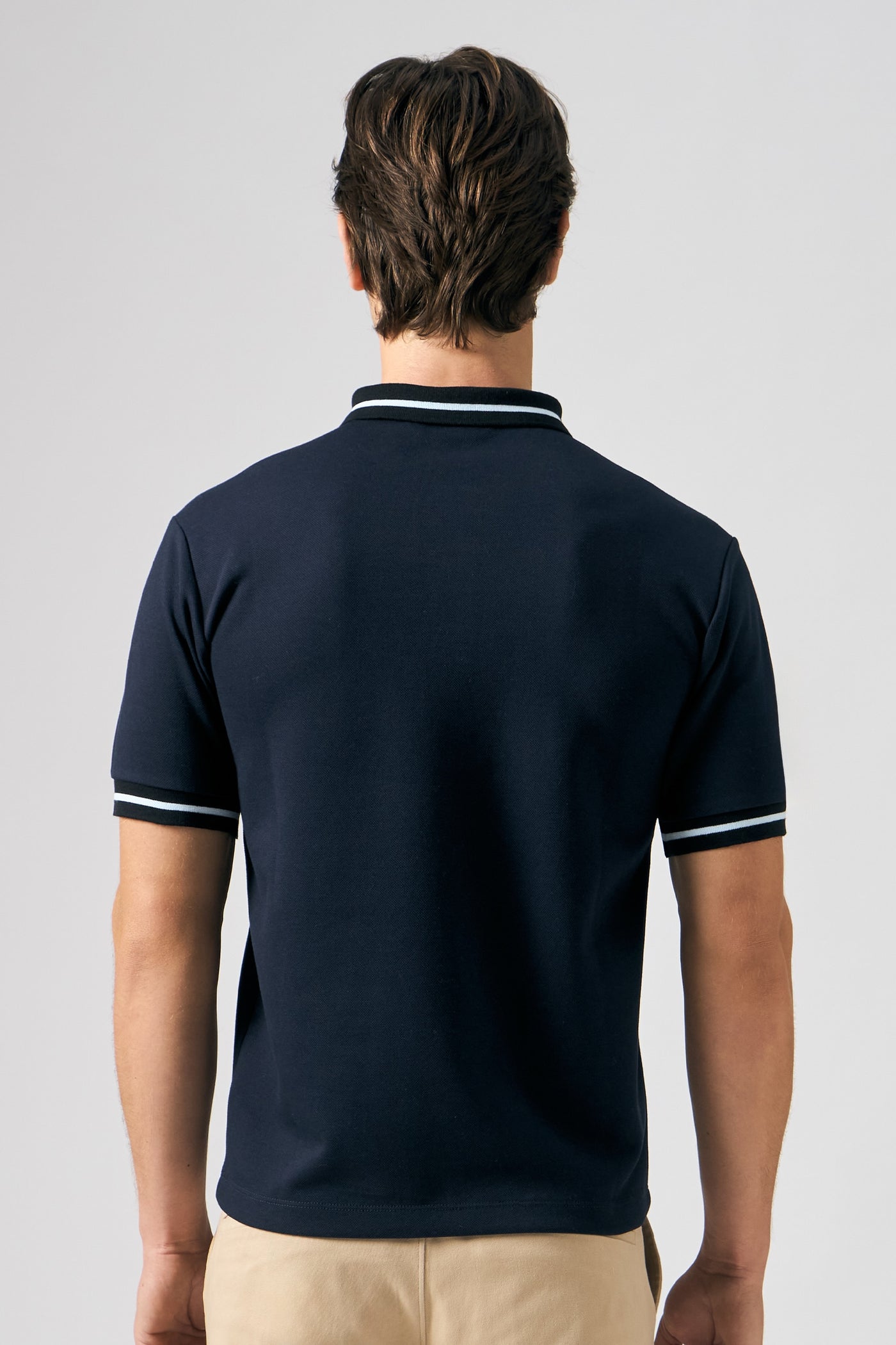 Pique Polo with Jacquard Collar