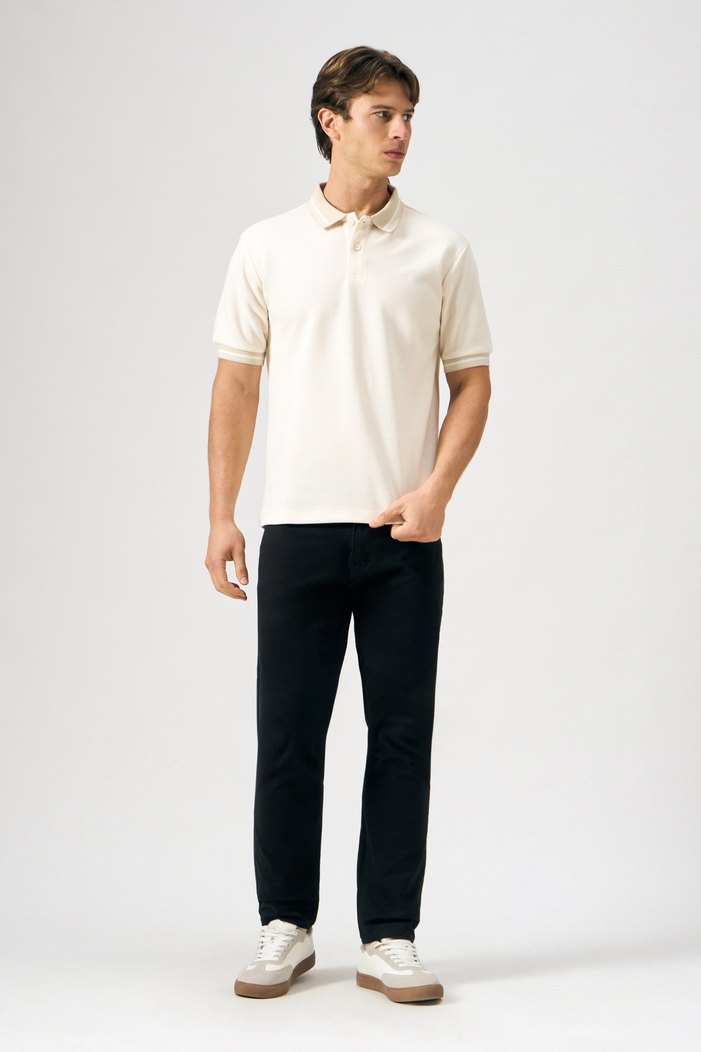Pique Polo with Jacquard Collar