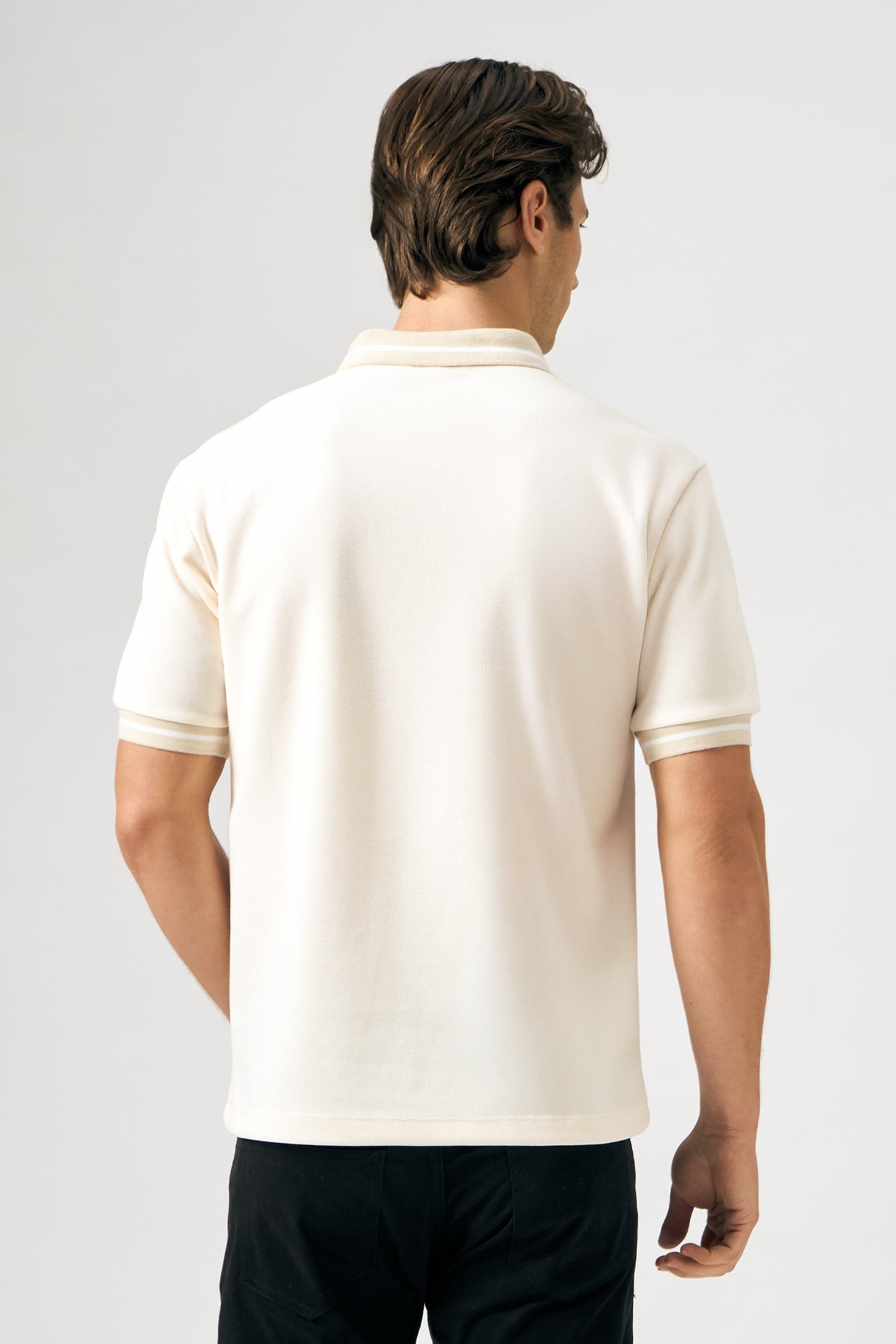 Pique Polo with Jacquard Collar